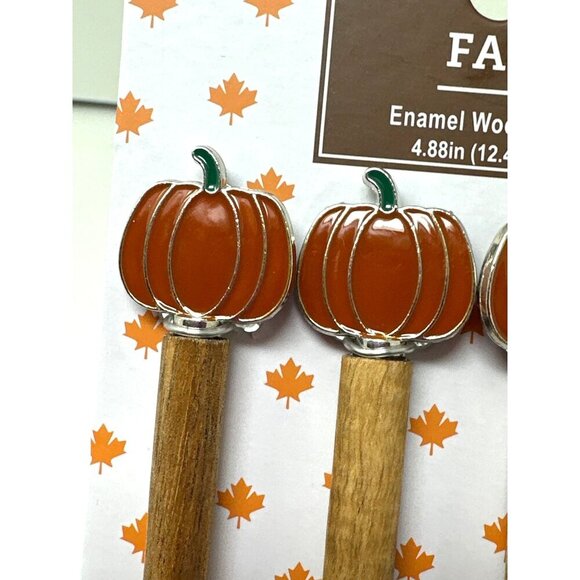 Pumpkin Wood Spoon Set Of 4 Fall Autumn Country Farmhouse Modern Holiday New - Picture 3 of 8